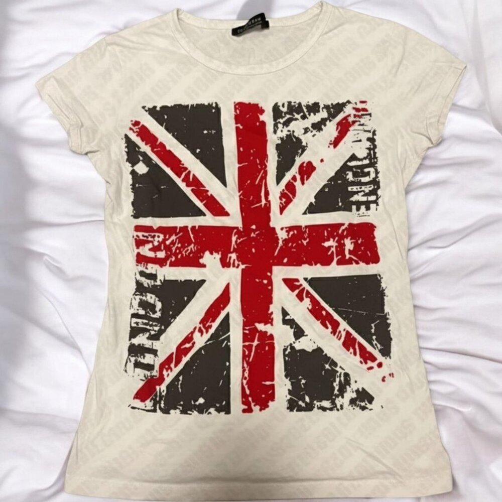 Y2K Makers of True Originals Union Jack Flag Short Sleeve Tee